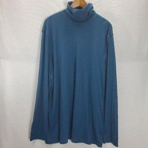 Croft Barrow Easy Care Tunic Turtleneck Top Womens XXL Tall Blue Long Sleeve